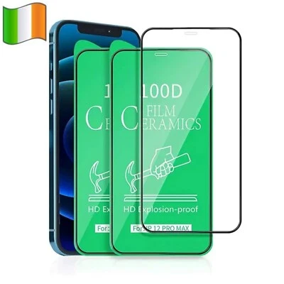 2PACK FULL SCREEN Ceramic Genuine Screen Protector for iPhone 17 16 15 14 13 Pro - Image 1 of 4
