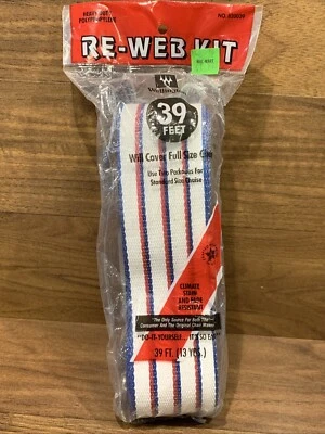 Wellington Re-Web Kit Silla Césped Correas 39 ft Rojo, Blanco y Azul Rayas NUEVO Foto 1 de 4