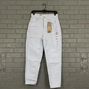 $70 Womens Size 28x27 Levis High Waisted Corduroy Sky Blue Tapered Pants - Picture 1 of 12