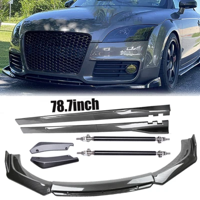 Carbon Fiber Side Skirt Rear & Front Bumper Lip Splitter Rods For Audi TT RS Foto 1 de 4