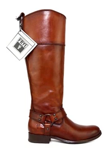 FRYE Z40117* Melissa Harness Leather Boot Brown Women Size 6 B - Picture 1 of 9