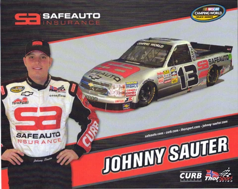 JOHNNY SAUTER 2011 SAFE AUTO CWTS NASCAR POSTCARD #13 Cover