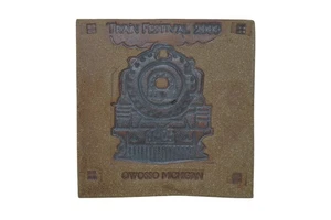 Azulejo de arcilla de recuerdo Train Festival 2009 Owosso Michigan - Imagen 1 de 4