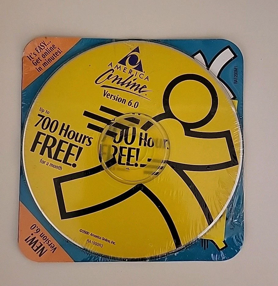 AOL 6.0  600 HOURS! Classic AOL Logo Brand New & Sealed - Internet History - CD - Image 1 of 2