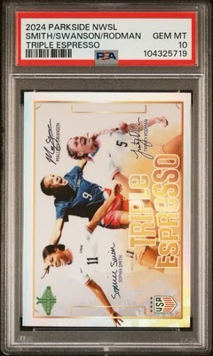 Parkside 2024 USWNT Triple Espresso PSA 10 gemas como nuevo Swanson Rodman Smith EE. UU. Foto 1 de 2