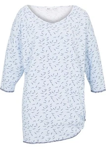 Shirt mit Knoten asymmetrisch Gr. 44/46 Nebelblau Damenshirt Bluse Tunika Neu - Imagen 1 de 1