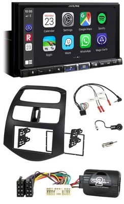 Alpine 2DIN DAB USB Lenkrad Bluetooth Autoradio für Chevrolet Spark KLM 2012-201 - Bild 1 von 4