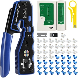 Bausatz crimpadora rj45 para cat5 cat6 cortador probador conectores modulares - Bild 1 von 12