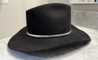 Sombrero de Vaquero Negro Quicksilver Resistol Talla 7 3/8 Western 4X Fieltro Castor  Foto 1 de 4