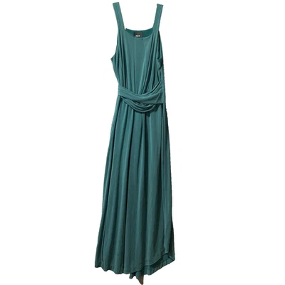 Vestido Maeve Anthropologie para mujer XS verde azulado maxi cuello cuadrado cintura drapeada fluido Foto 1 de 4