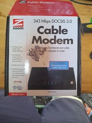 Zoom 343 Mbps DOCSIS 3.0 Cable Modem - Model 5341 Open Box Untested - Image 1 of 3