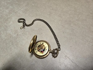 Disney Mens Vintage Mickey Mouse Pocket Watch RARE / Skeleton - Picture 1 of 5