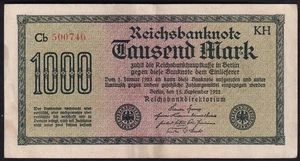 Germany 1000 Mark 1922 Vintage Old Paper Money Banknote Currency Pick 76f VF - Picture 1 of 2