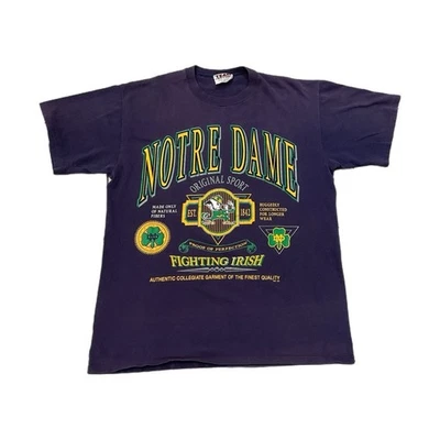 Vintage 90s Notre Dame Fighting Irish College T-Shirt - Image 1 of 4