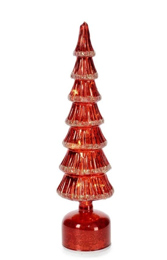 ALBERO DI NATALE GIREVOLE IN VETRO ROSSO - Immagine 1 di 1