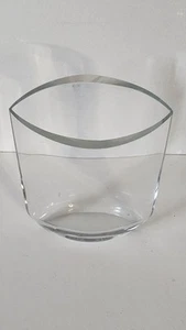 Schöne ovale dickwandige Glasvase - Bild 1 von 8