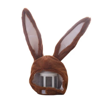 Plush Fun Bunny Ears Hood Women Costume Hats Cosplay Christmas Party Holiday ... - Image 1 of 4