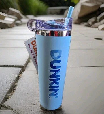 RARE - NEW DUNKIN' 2025 Stainless Steel Soft Touch Tumbler 24oz/BLUE/NWT - Image 1 of 4