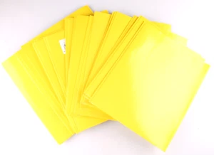 Lot of 25 Pallex Yellow 2 Pocket with Prongs Paper Portfolio Folders Letter Size - Picture 1 of 5
