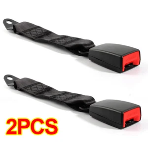 2Pcs 30cm Universal Car Safety Seat Belt Buckle End Socket Connector Camlock - Picture 1 of 9