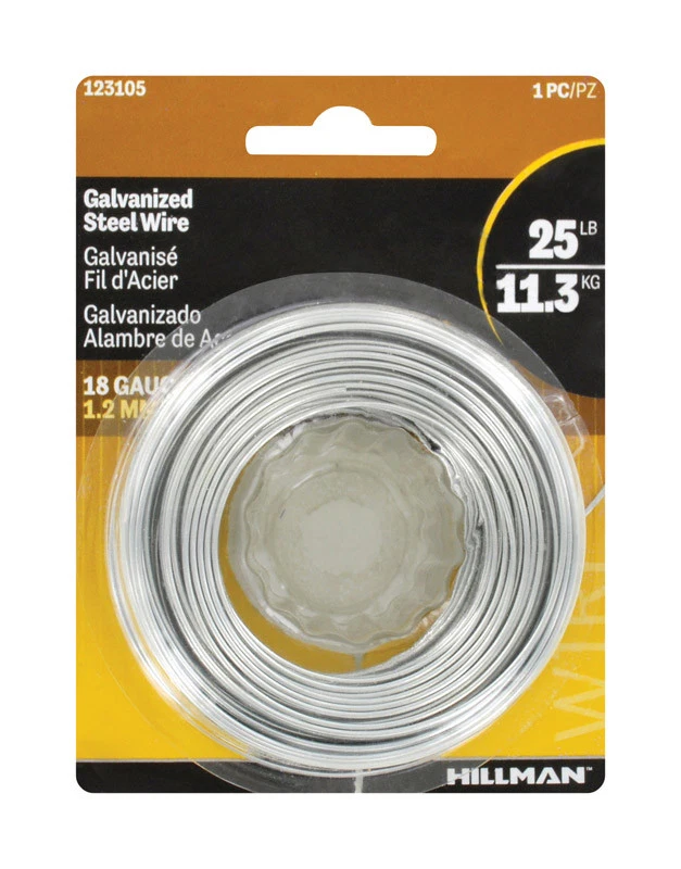 Hillman 123105 Galvanized Steel Wire 18ga 110ft