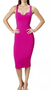 NWT Dress the Population Sloane Dress Med Bright Fushia Sheath - Picture 1 of 15