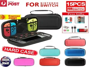For Nintendo Switch+Lite Carry Bag Case Cover Tempered Screen Protector Grip Cap - Bild 1 von 9