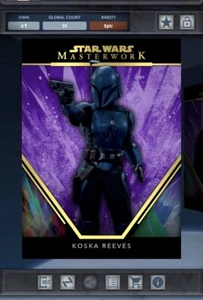 Topps Star Wars Card Trader Masterwork 2024 Koska Reeves Purple Epic - Picture 1 of 2