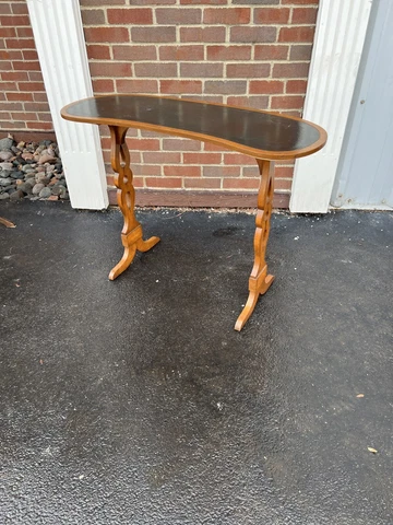 leather top sofa table kidney bean shape 20th century rare Cover