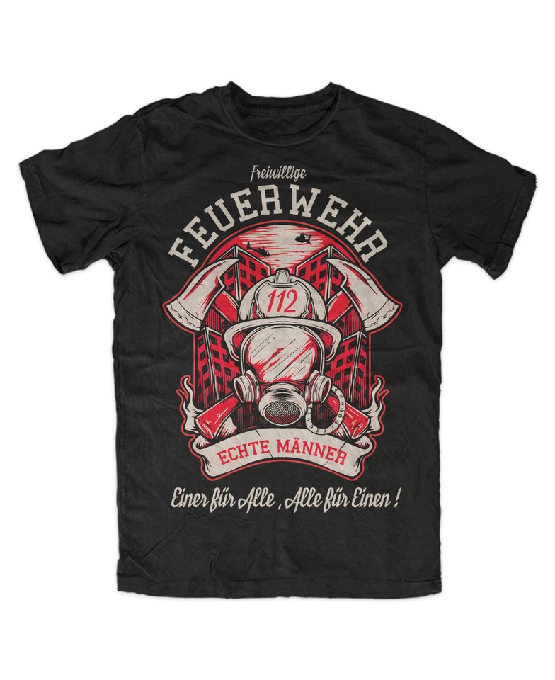 Feuerwehr 6  T-Shirt Freiwillige,FFW,Helden,Einsatz,Kult,Rettung,Rescue,THW - Bild 1 von 4