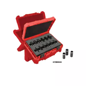 Milwaukee 49-66-4301 1/4" Drive Deep Impact Socket Set 6 Point 12Pc 5.5mm-15mm - Picture 1 of 8