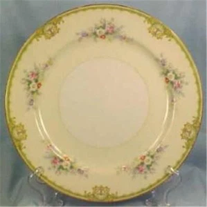 Royal China Dinner Plate Flowers Yellow Bands Japan RCJ1 Vintage - Picture 1 of 5