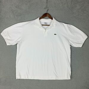 Lacoste Polo Shirt Mens 9 or 4XL White Devanlay 100% Cotton Short Sleeve Preppy