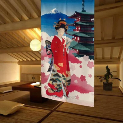 Tapiz divisor de puerta de habitación cortina Noren boceto de belleza clásico japonés NUEVO Foto 1 de 4
