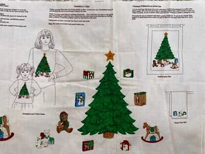 VIP Cranston Christmas Tree Gifts Appliqué Craft Fabric Panel Shirt WallHanging - Picture 1 of 5