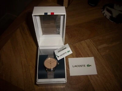 WOMENS LACOSTE STAINLESS STEEL MESH BAND WATCH - NIB - Image 1 of 4