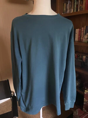 Lands' End Mens Dark Teal Cotton Long Sleeve  Super T Shirt Size Large EUC - Image 1 of 3
