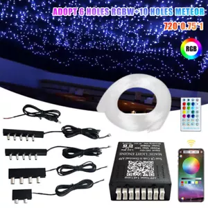 720* Auto Lichtfaser LED RGBW Sternenhimmel Glasfaser Optik Licht Meteor Musik - Bild 1 von 21