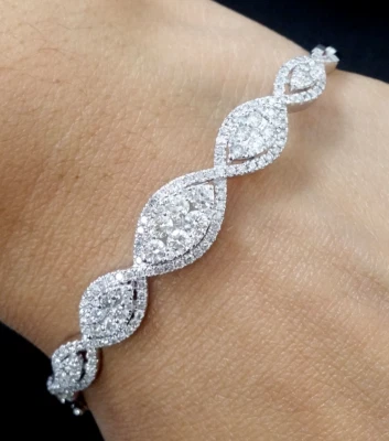 OFERTA! Brazalete Brazalete Tenis Infinito Diamante 100% Natural 2.00CT 14K Oro 9.15MM Foto 1 de 4