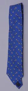 VINTAGE EXIMIOUS OF LONDON 100 PERCENT SILK NECKTIE, BLUE WITH COWS - Picture 1 of 5