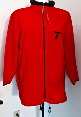 New w Tag The Avenue 14/16 Red w Black Soft Polar Fleece Zip Up Winter Jacket - Image 1 of 4