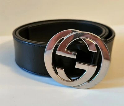 Cintura Unisex in pelle nera original - GUCCI - Immagine 1 di 3