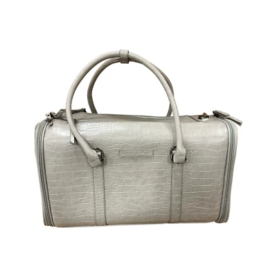 WOOF & PUFF NEW WOOF AND PUFF GREY PLEATHER PET CARRIER TSA ARLINE APPROVED