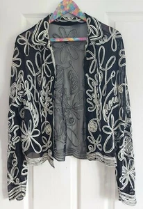 Black And White Blouse, womens dressy blouse, beautiful blouse - Picture 1 of 5