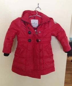 Moncler Girls Down Jacket Red Size: 92 cm Used - Picture 1 of 4