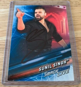 Sunil Singh Autograph Signed 2019 WWE Topps Wrestling Card #52 With Hologram COA - Bild 1 von 2
