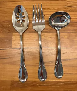 Stainless Steel 18/8 Serving Spoon Fork Ladle Westbrook Gorham 3 pc Set NEW - Picture 1 of 6