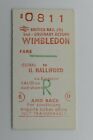 British Railway Ticket 0811 WIMBLEDON to U. HALLIFORD 