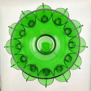 Vintage Forest Green Punch Bowl and 12 Cups MCM Mid Century Modern - Picture 1 of 8