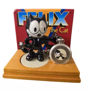 Rare FELIX THE CAT Fossil Pocket Watch & Statue Set - Model LI-1009 LTD ED - Picture 1 of 15